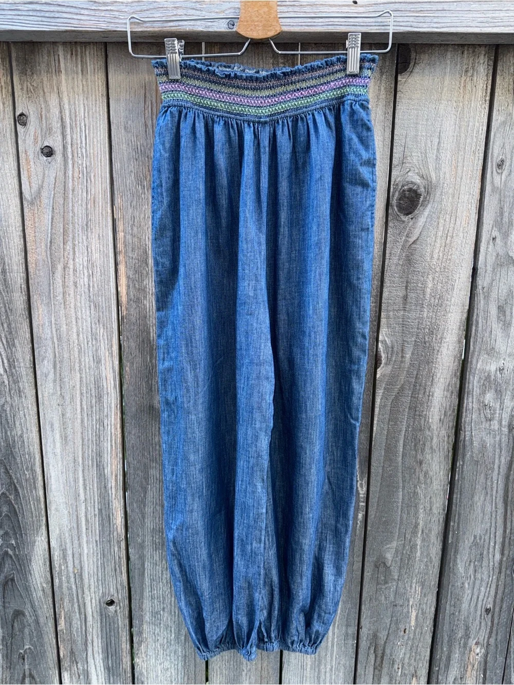 Zimmermann Denim Shirred Tallow Jeans Size 12